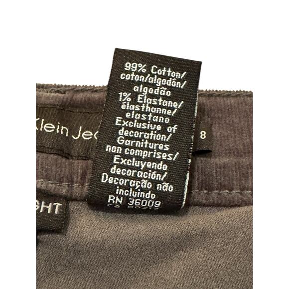 Calvin Klein Jeans 8 Gray Corduroy Straight Leg Mid Rise Retro Revival Classic - Picture 8 of 8